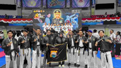 Kontingen Taekwondo Polda Sulsel Raih 9 Medali pada Kejuaraan Kapolri Cup Banten 2026
