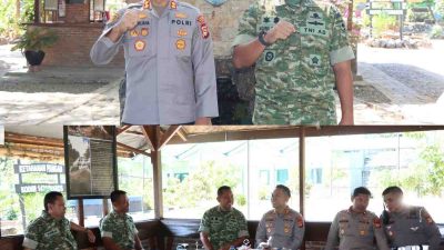 Kunjungan Silaturahmi ke Kodim 1422 Maros, Kapolres Maros Perkuat Sinergitas dan Soliditas TNI-Polri