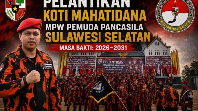 Rizal Bahri Nahkodai KOTI Mahatidana Pemuda Pancasila Sulsel Periode 2026–2031