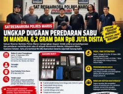 Satresnarkoba Polres Maros Ungkap Dugaan Peredaran Sabu di Mandai, 6,2 Gram dan Rp8 Juta Disita